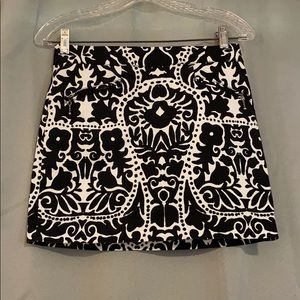 Navy and white patterned skirt